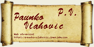 Paunko Vlahović vizit kartica